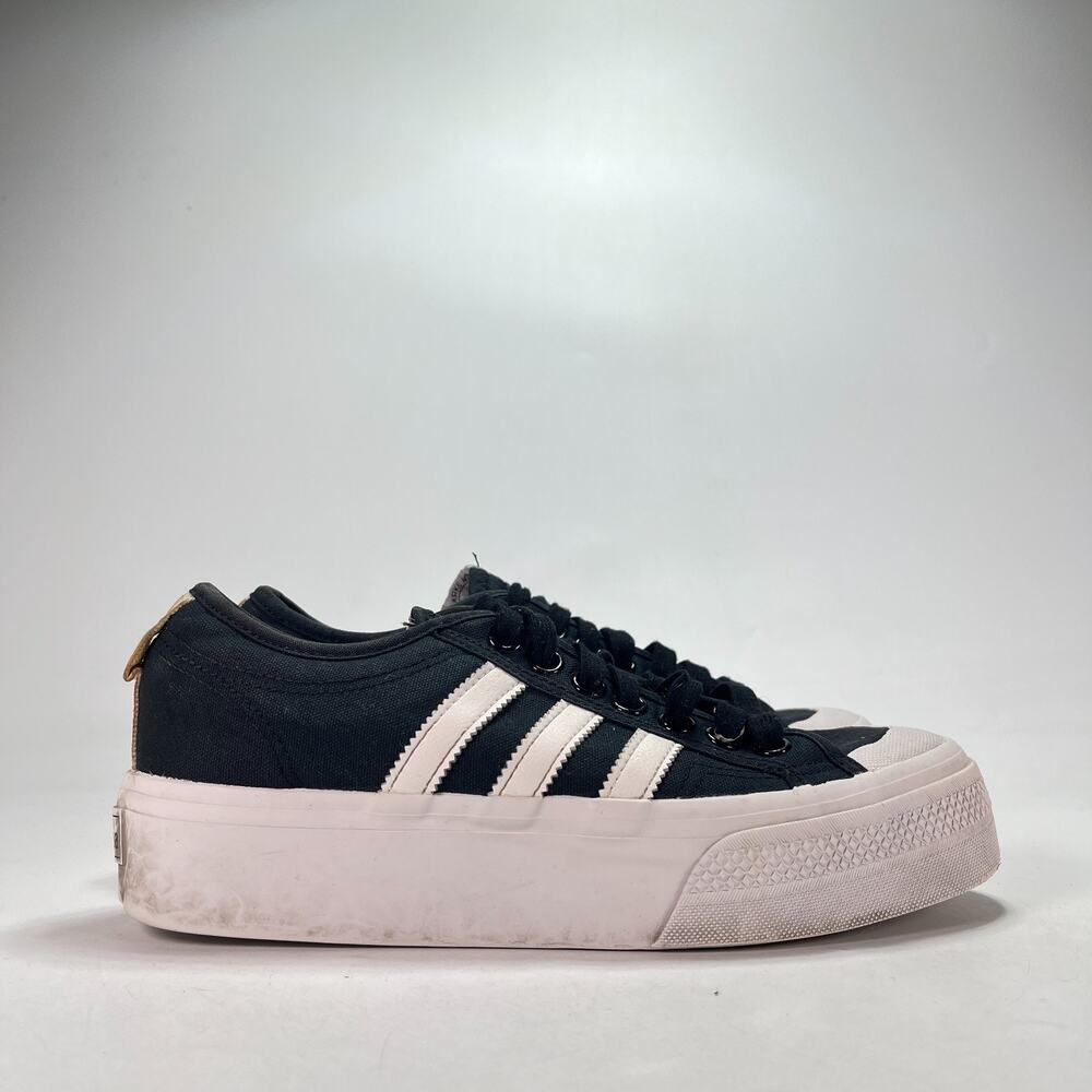 adidas Nizza Black White Platform Shoes Sneakers FV5321 Women's Size 9